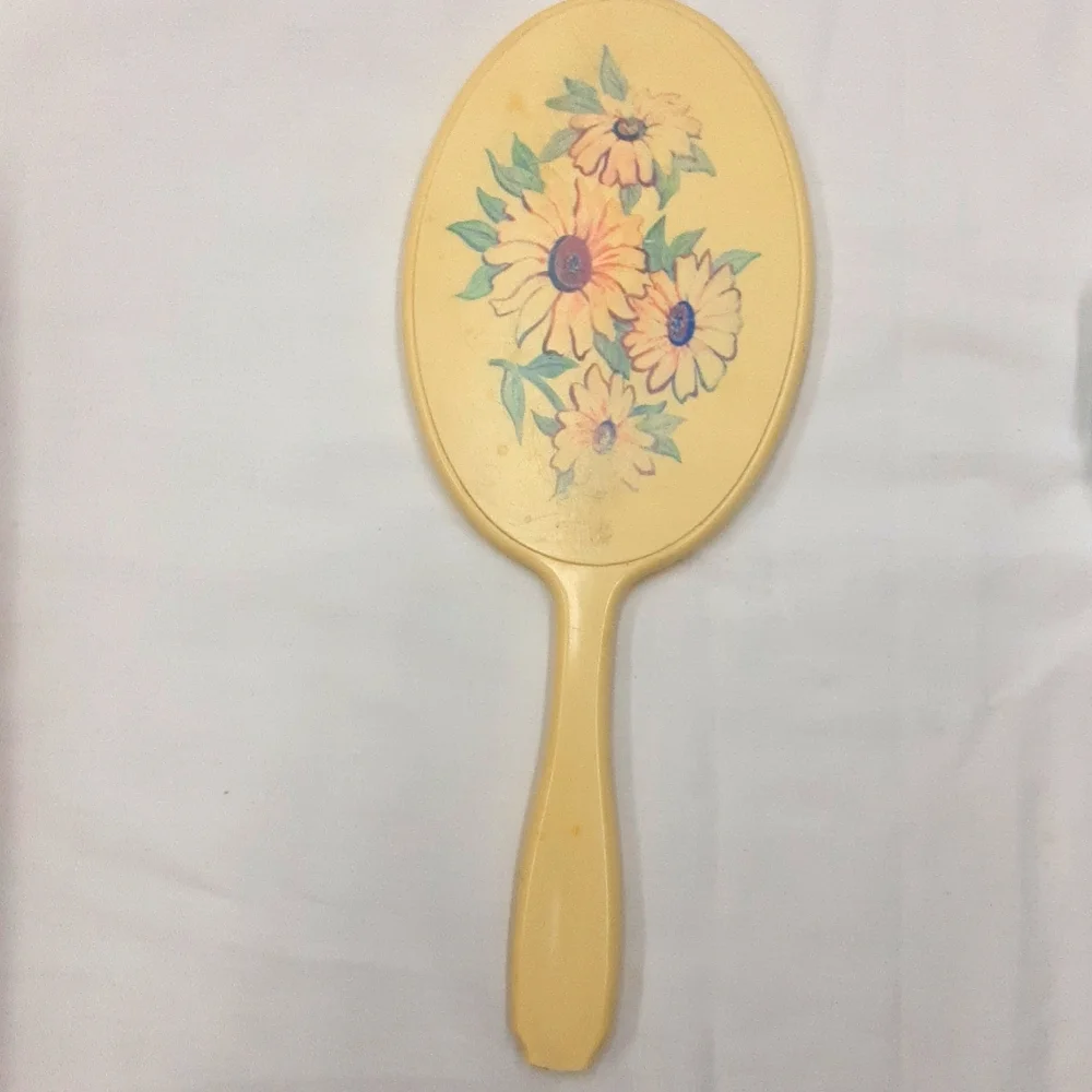 Vintage Celluloid Handheld Vanity Mirror